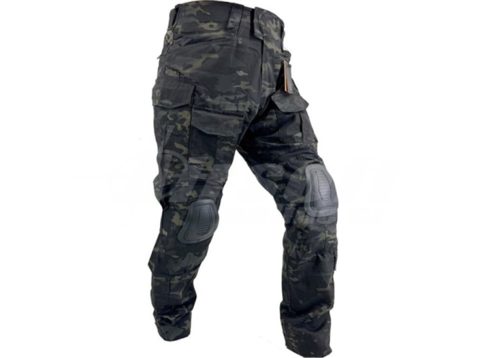 Taktické rip-stop kalhoty s chrániči kolen G3M - Multicam Black, CONQUER Tactical Gear