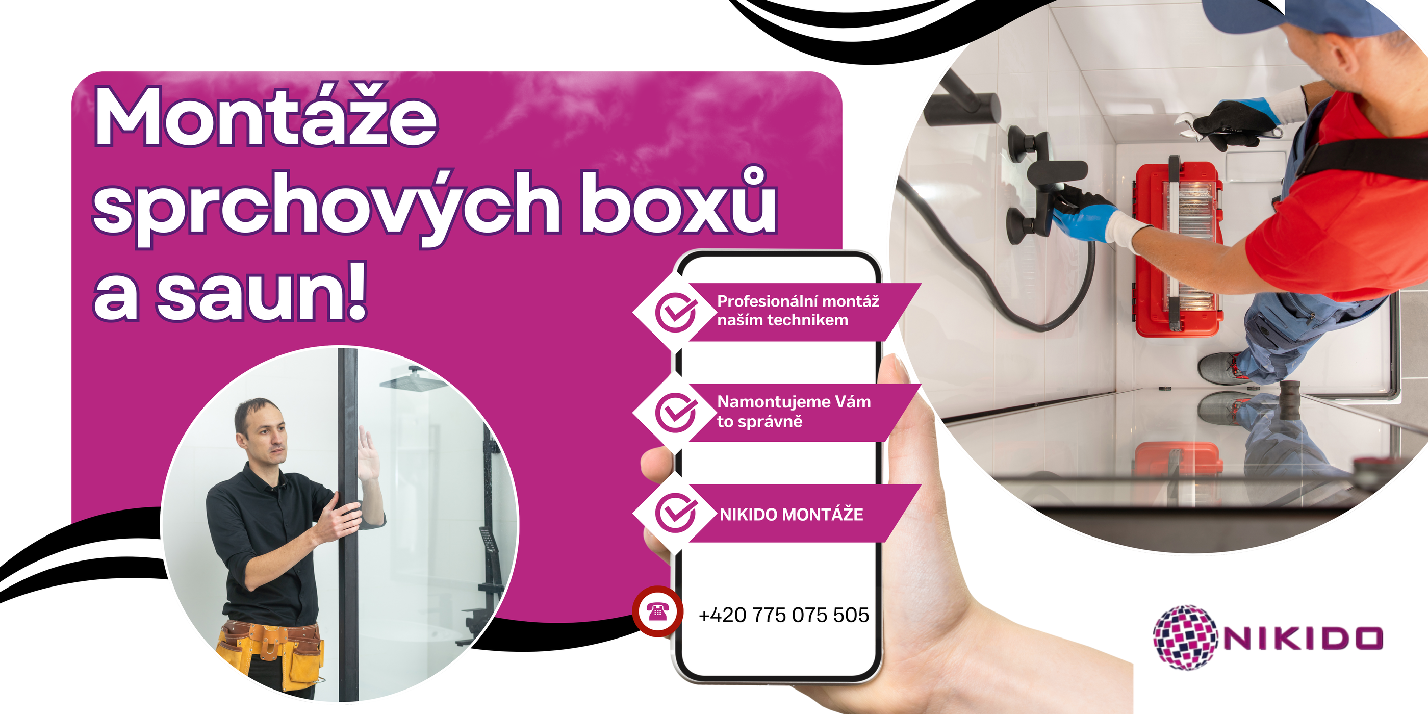 Sprchový box LIVIE black 100x70