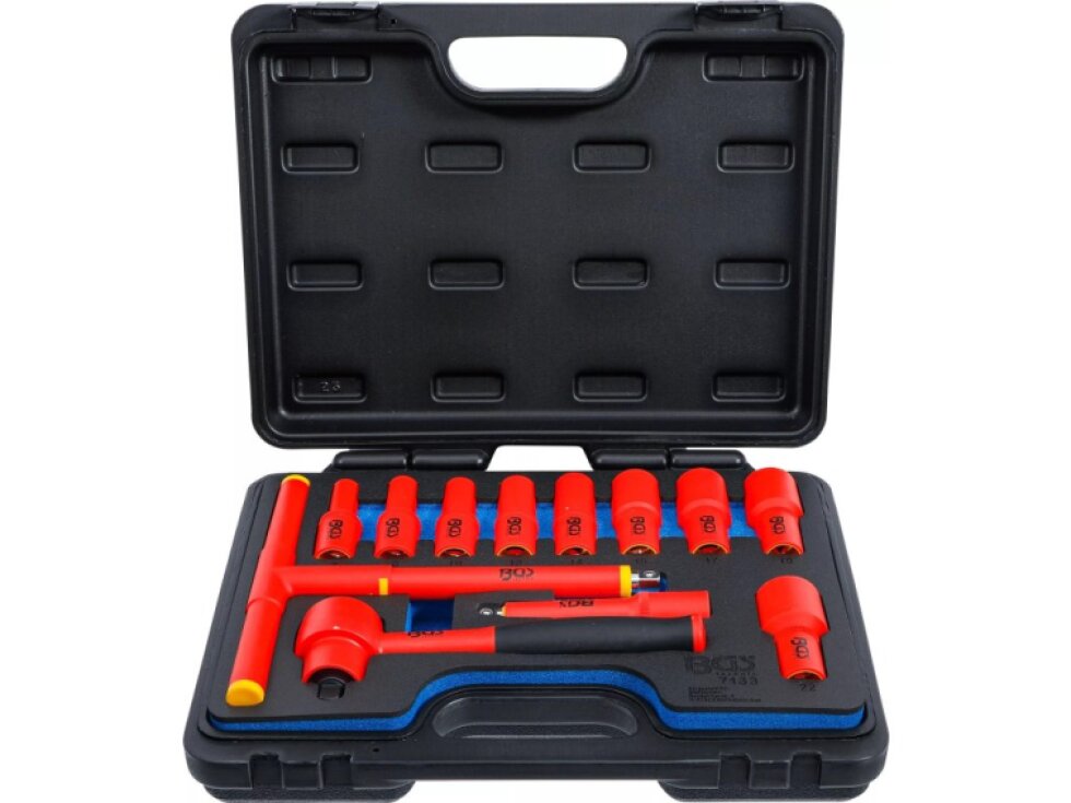 Elektrikářská gola sada 3/8" Pro Torque VDE, izolovaná, 7-22 mm, 12 dílů - BGS 7133