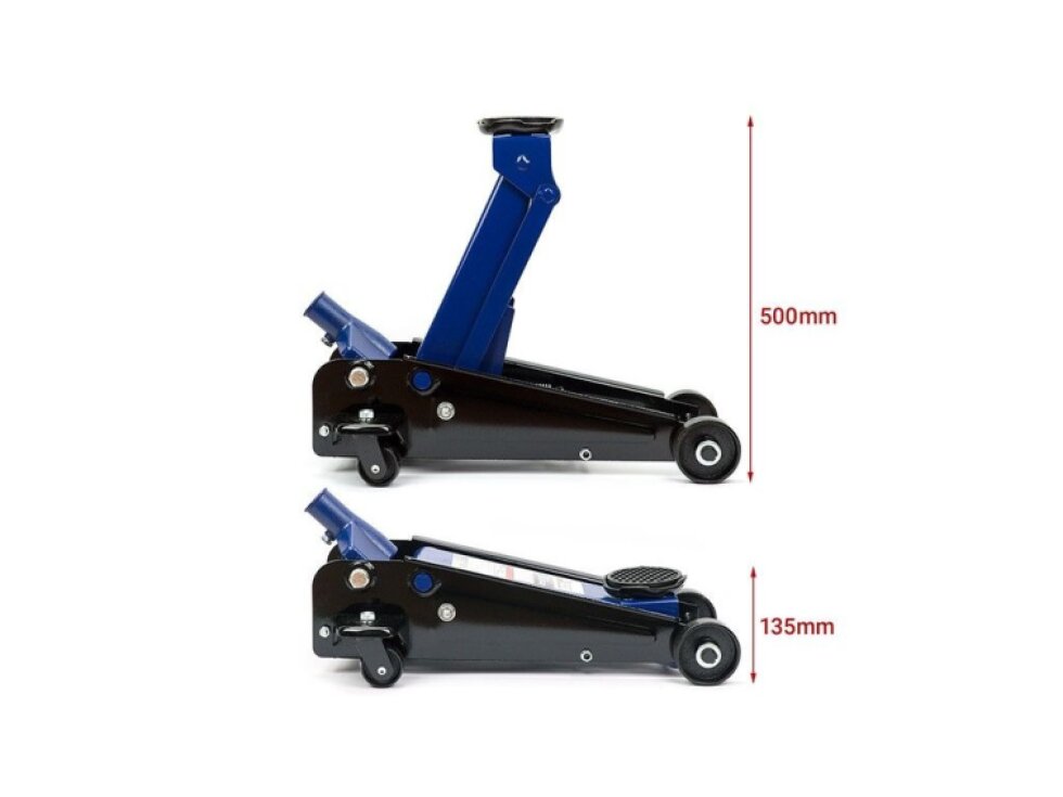 Hydraulický zvedák 3,5 t, pojízdný, rozsah zdvihu 135-500 mm
