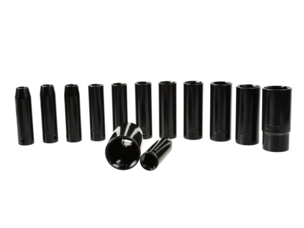 Nástrčné hlavice, úderové, prodloužené, 1/2", 10-30 mm, šestihran, 13 ks - GEKO G10501