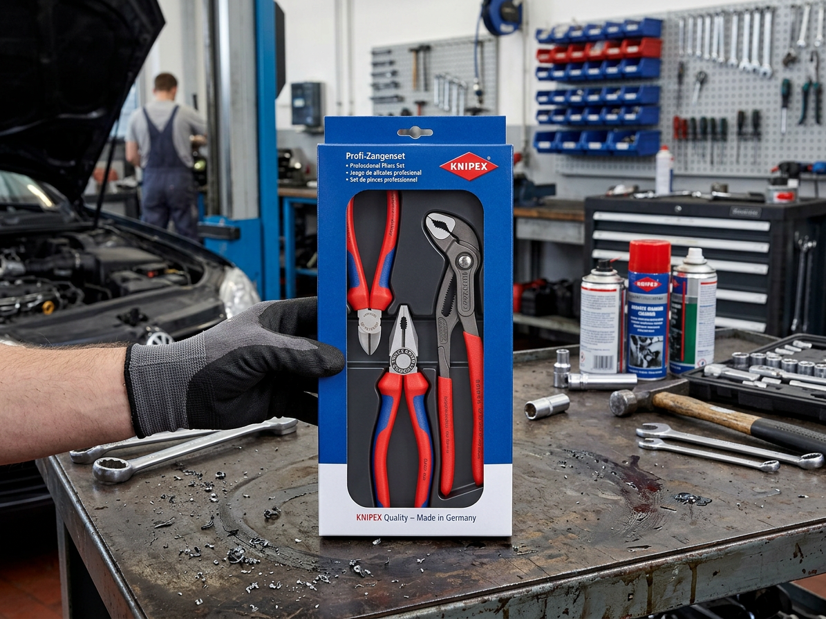 Kleště kombinované, štípací a instalatérské (SIKO), sada 3 ks - KNIPEX 00 20 09 V01
