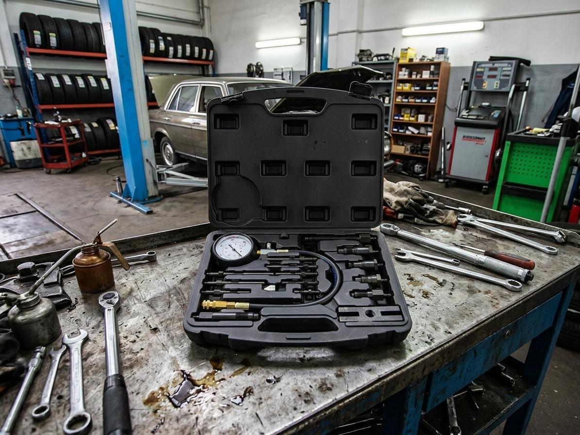 Kompresiometr - tester komprese diesel, 0-70 bar, 17 ks
