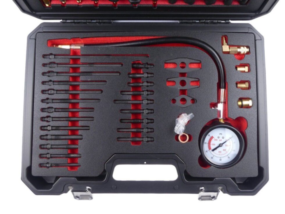 Kompresiometr - tester komprese pro benzínové i dieselové motory - QUATROS QS30101