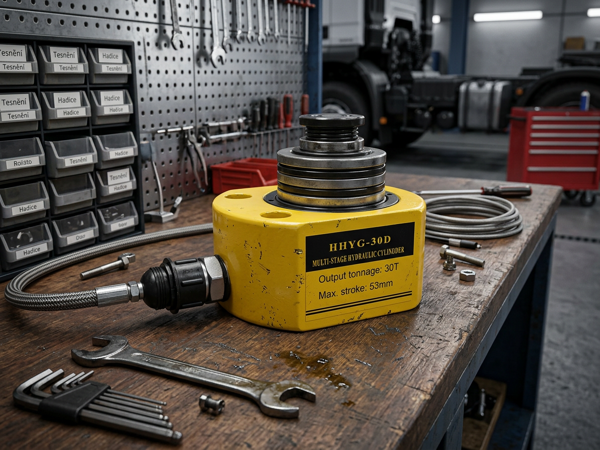 Hydraulický válec nízký teleskopický, nosnost 30 tun - HHYG-30D