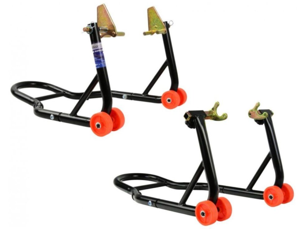 Set stojanů na silniční motocykl - motostojan, přední a zadní, nosnost 270 kg