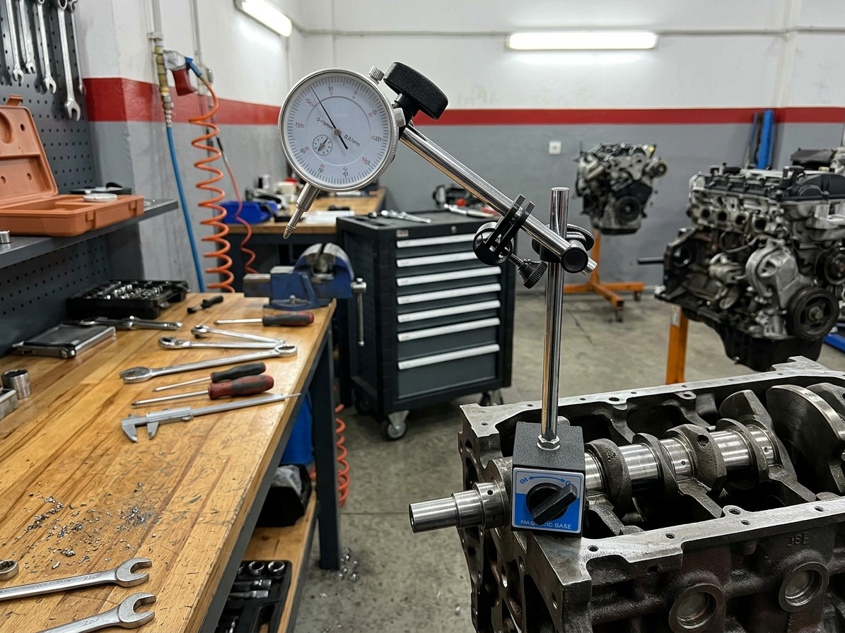 Magnetický stojan, stativ + úchylkoměr - QUATROS QS15511