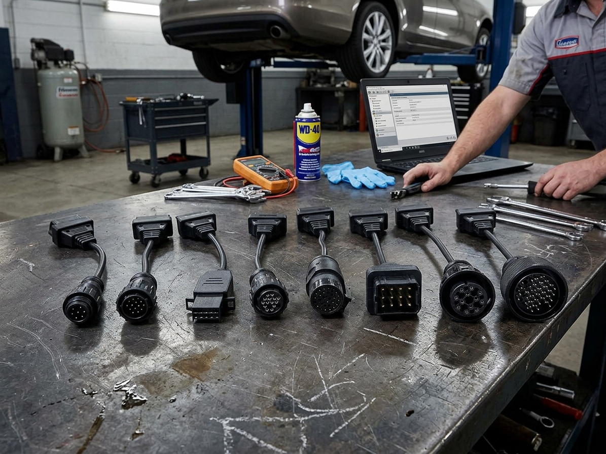 Kompletní sada OBD-II redukcí pro nákladní auta MECHANIC CABLE SET 2, 8 ks - SIXTOL