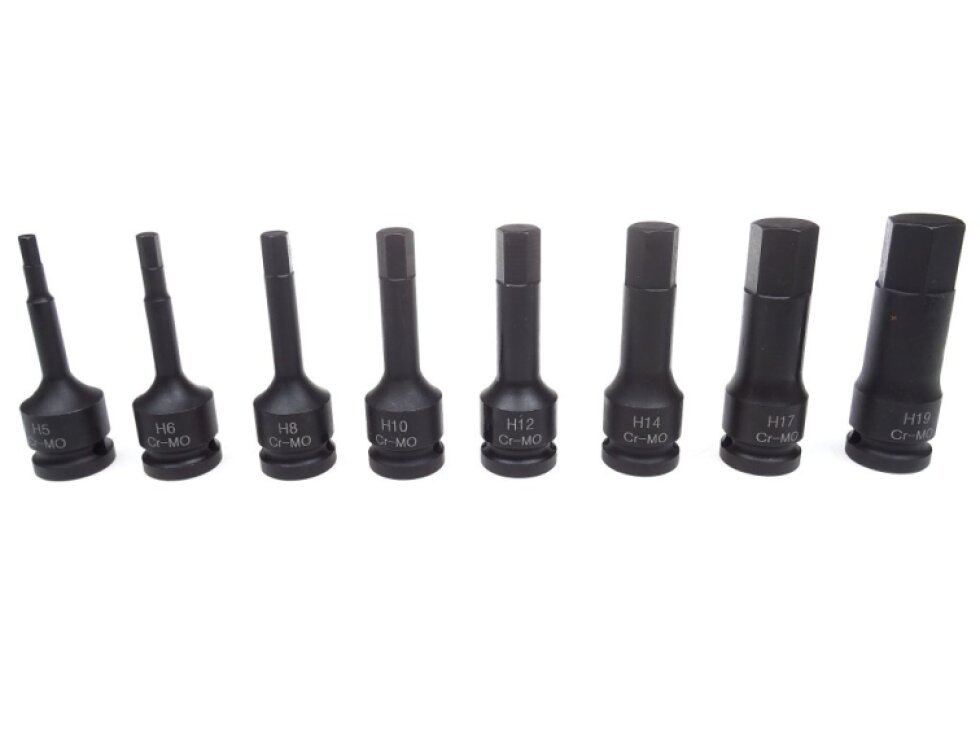 Sada zástrčných úderových hlavic Imbus, 1/2", H5 - H19, 8 kusů - QUATROS QS50008