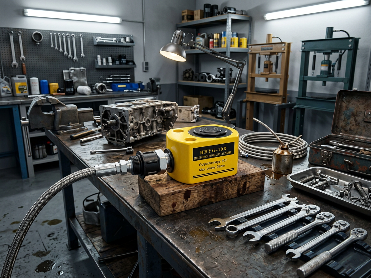 Hydraulický válec nízký teleskopický, nosnost 10 tun - HHYG-10D