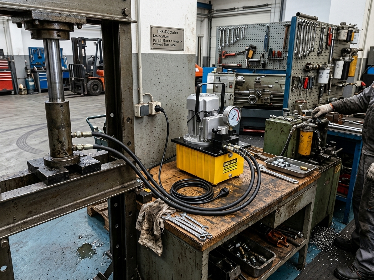 Elektrická hydraulická pumpa s tlakoměrem, dvourychlostní, 20 bar - HHB-630B