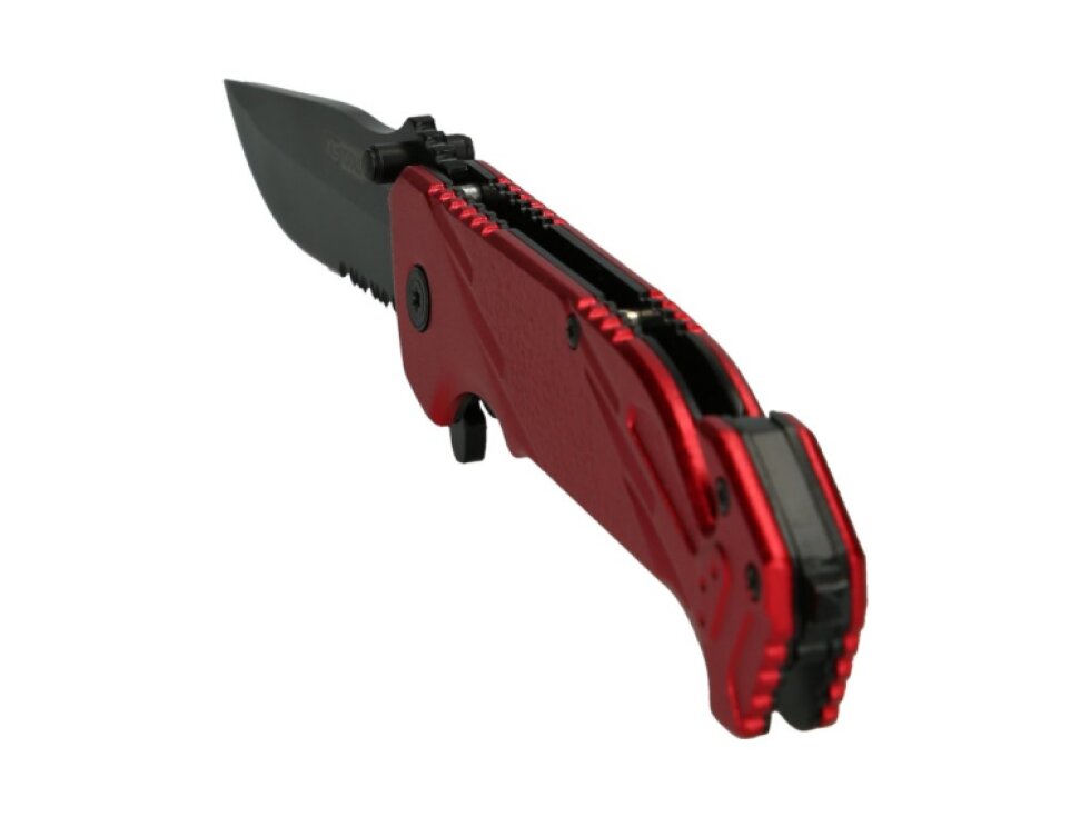Nůž taktický kapesní zavírací, řezač pásů a rozbíječ skla, délka 21 cm - KS TOOLS 907.2220