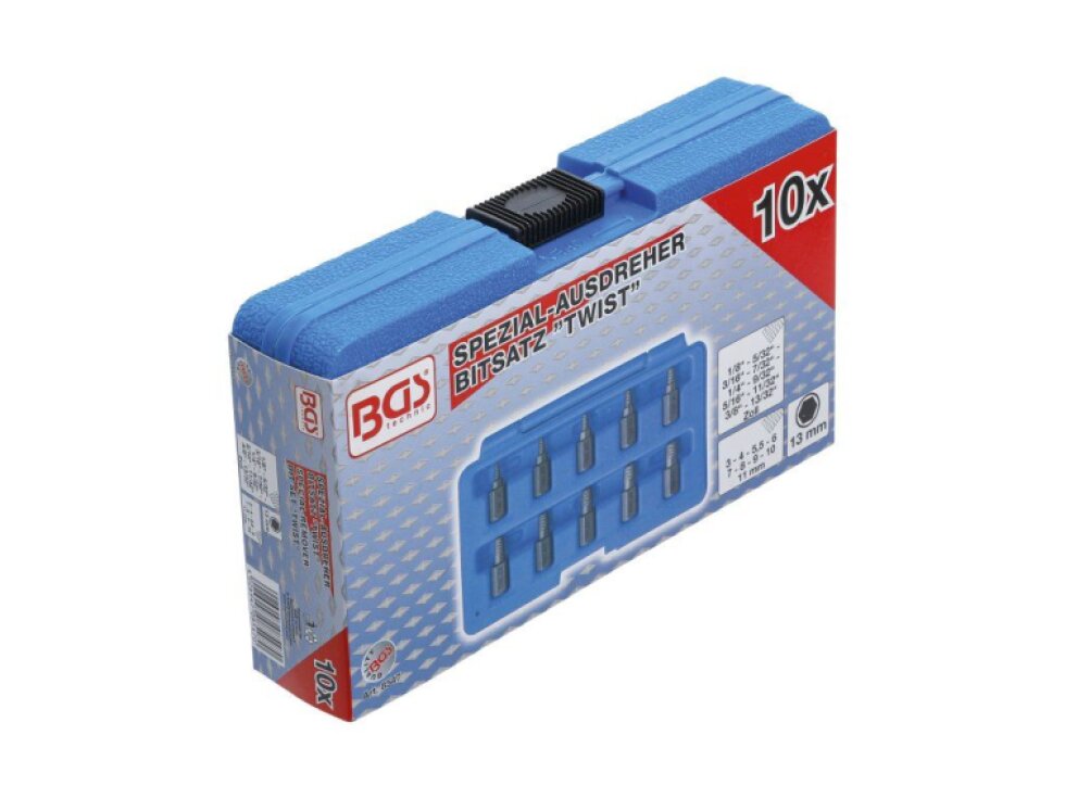 Přípravky na povolení poškozených šroubů 3-11 mm, sada 10 ks - BGS 8547