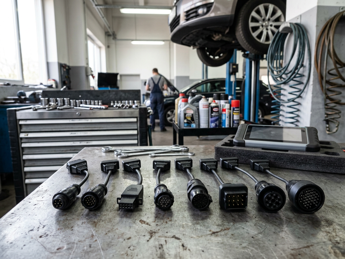 Kompletní sada OBD-II redukcí pro nákladní auta MECHANIC CABLE SET 2, 8 ks - SIXTOL