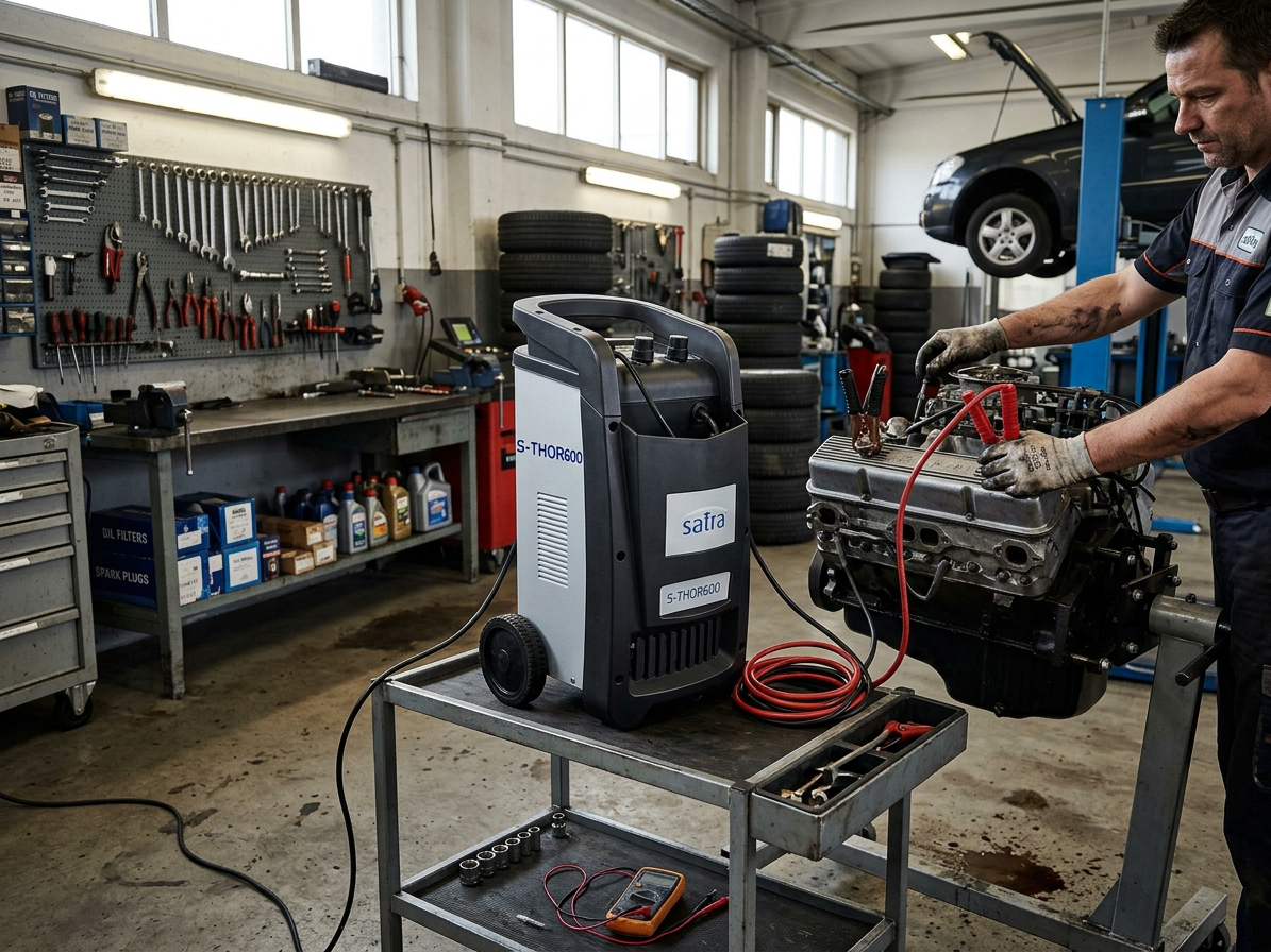 Nabíječka autobaterií - startovací zdroj, 12V a 24V, 500A - SATRA