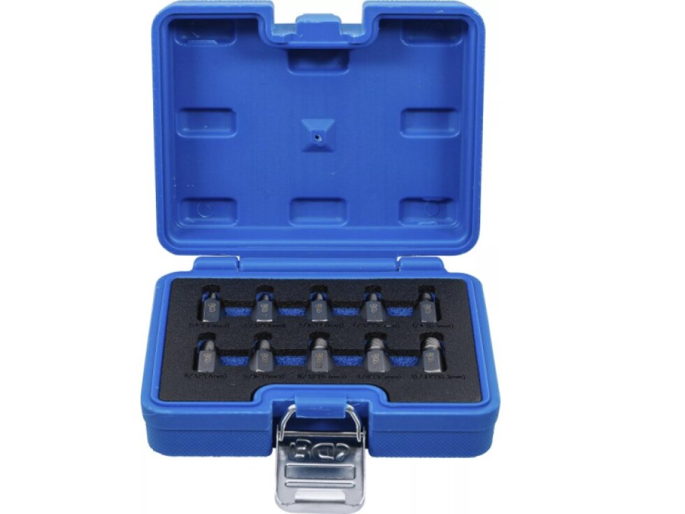 Přípravky na povolení poškozených šroubů 3-11 mm, sada 10 ks - BGS 8547