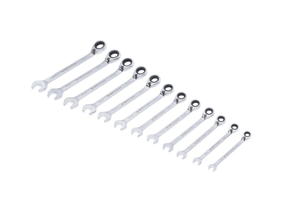 Očkoploché ráčnové klíče, přepínací, 8-19 mm - BGS 30008