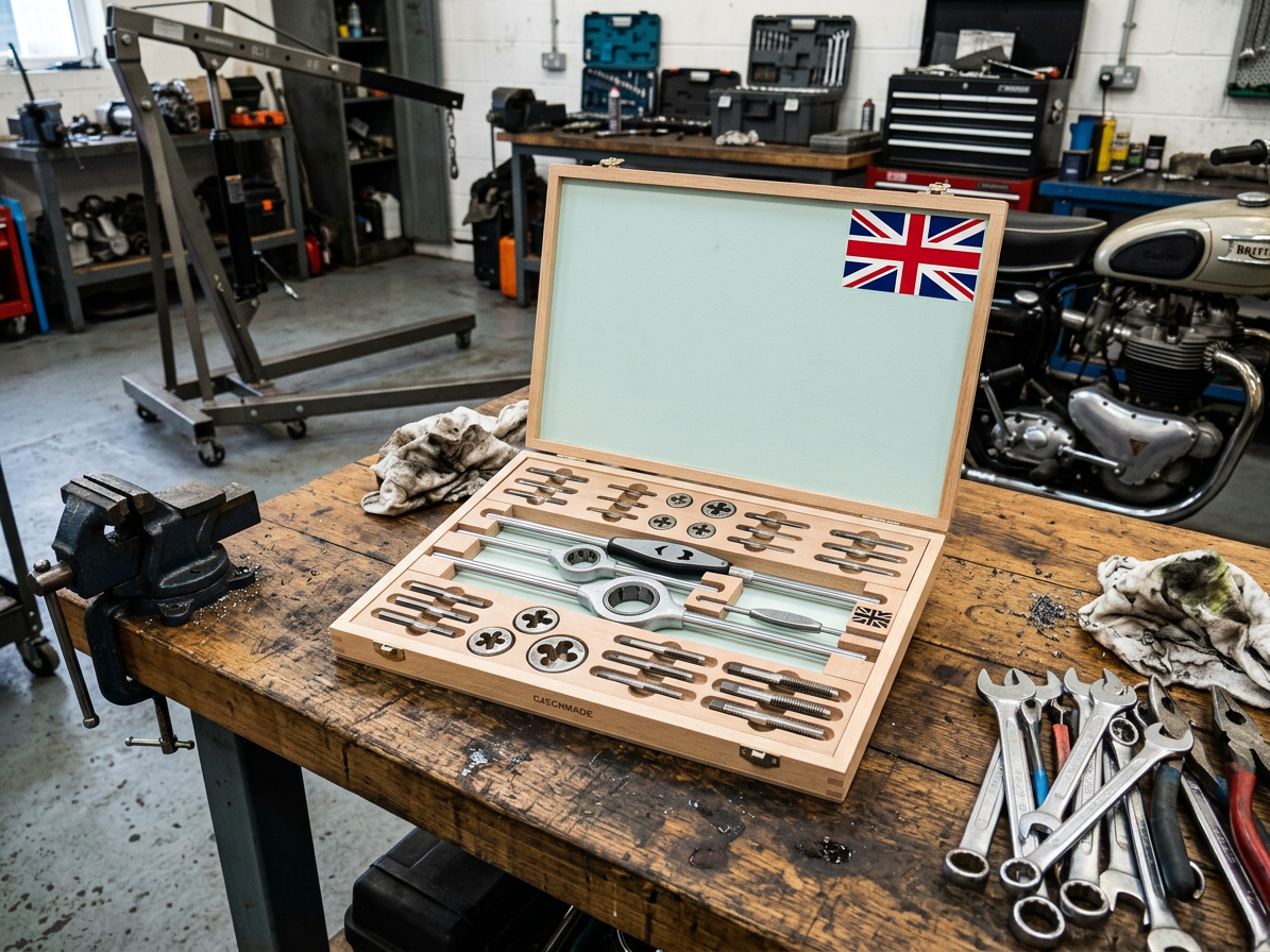 Závitníky a závitová očka Whitworth BSW 1/8" - W1/2", sada 20 dílů - Bučovice Tools