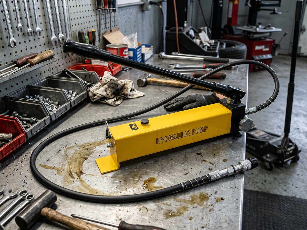 Ruční hydraulická pumpa dvourychlostní, tlak 20 bar, velký objem oleje - HHB-700E