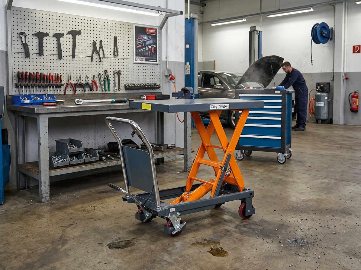 Zvedací stůl nůžkový FHT 500, nosnost 500 kg, s hydraulickým systémem, pojízdný