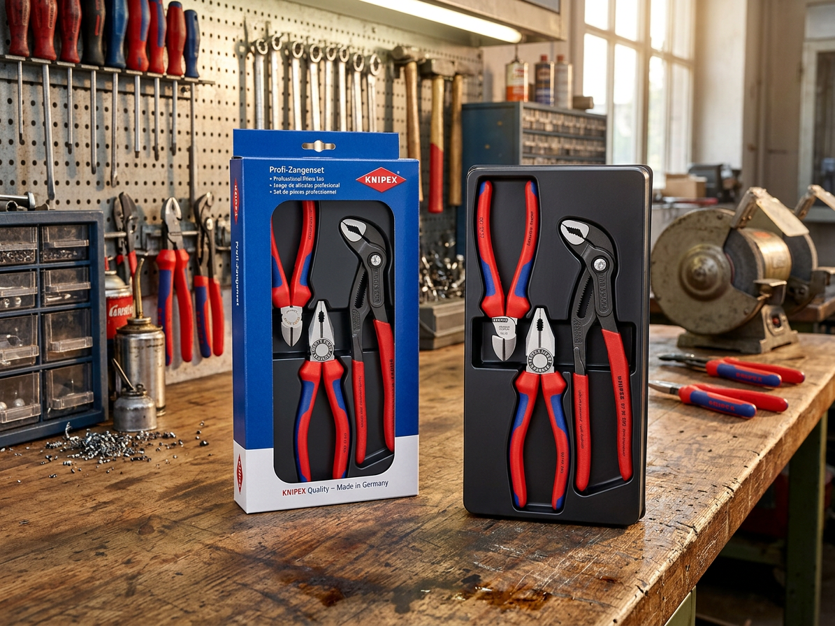 Kleště kombinované, štípací a instalatérské (SIKO), sada 3 ks - KNIPEX 00 20 09 V01