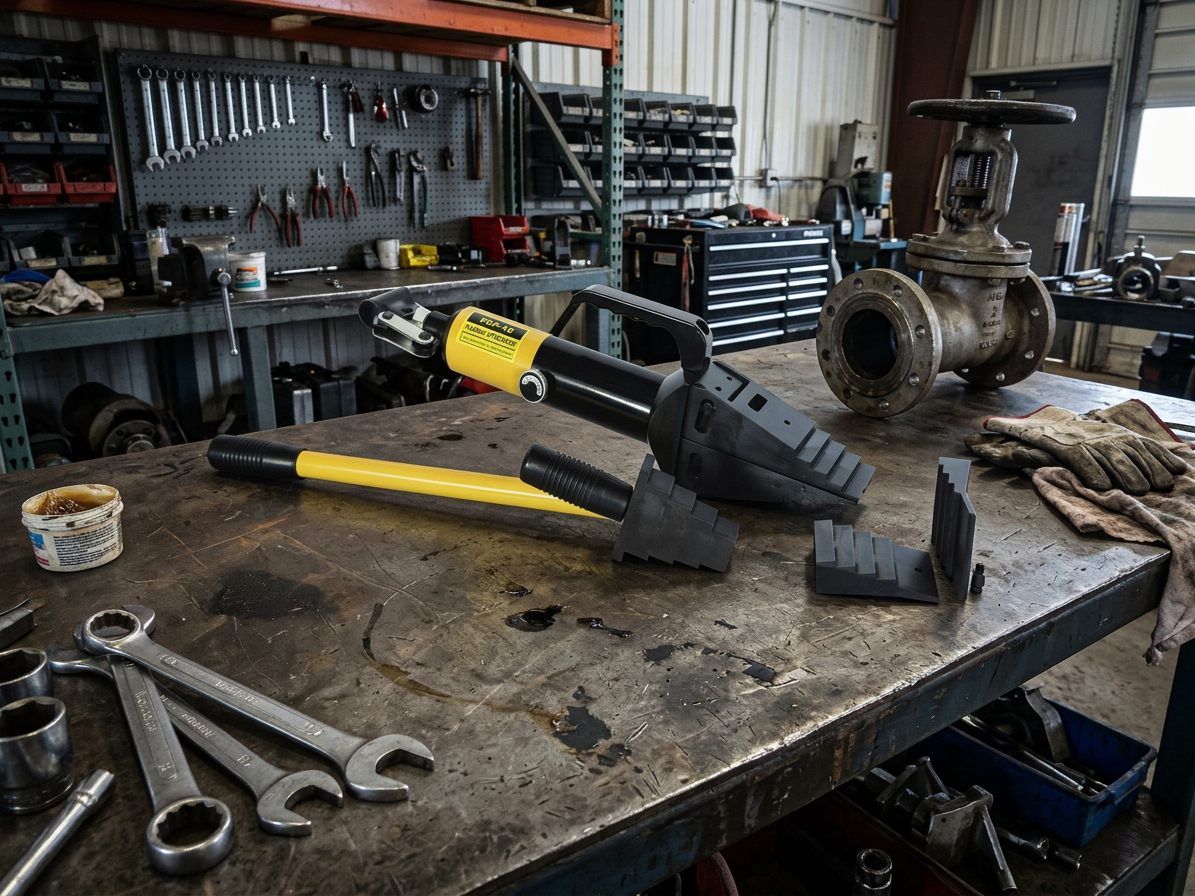 Hydraulický klínový rozpínák přírub, síla 10 tun, integrovaná pumpa - HHP-10