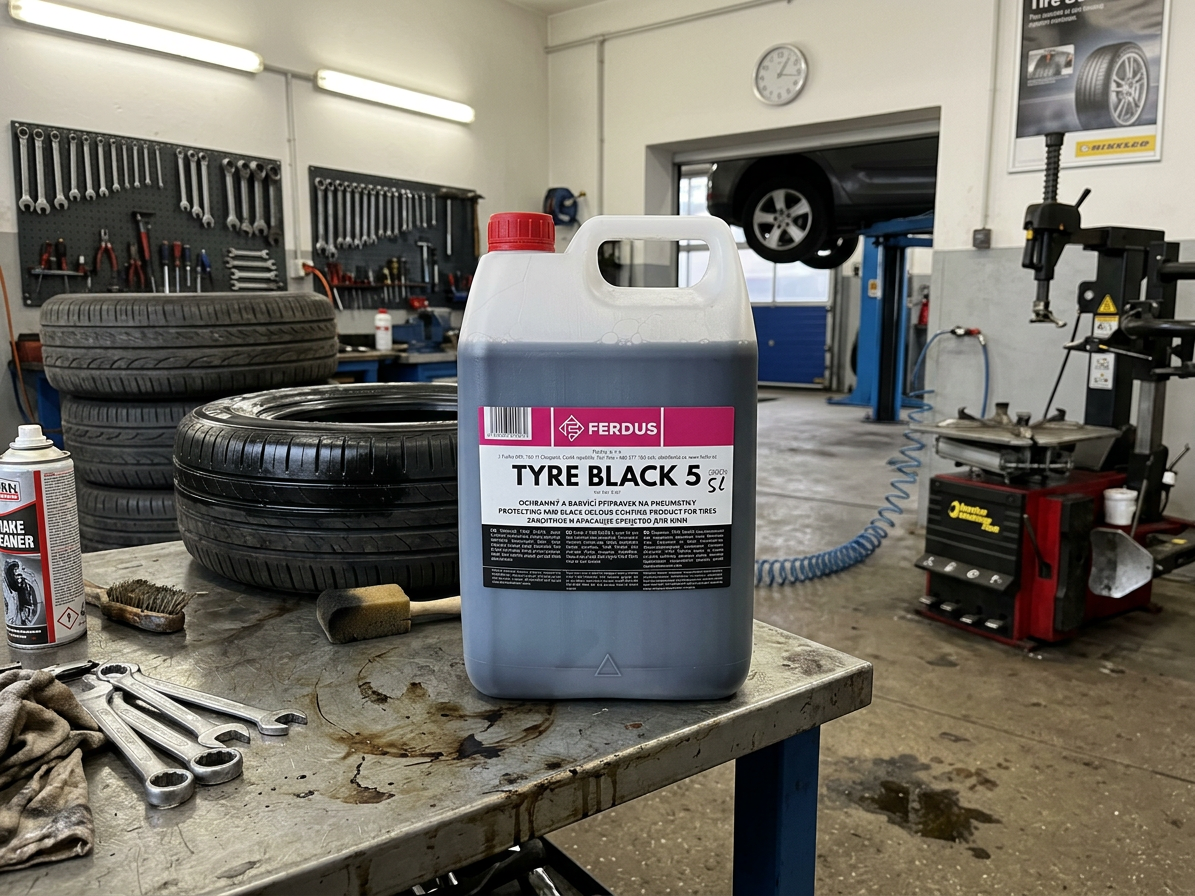 Ochranný a barvicí přípravek na pneumatiky- oživovač, černá barva na pneu TYRE BLACK5, 5 l