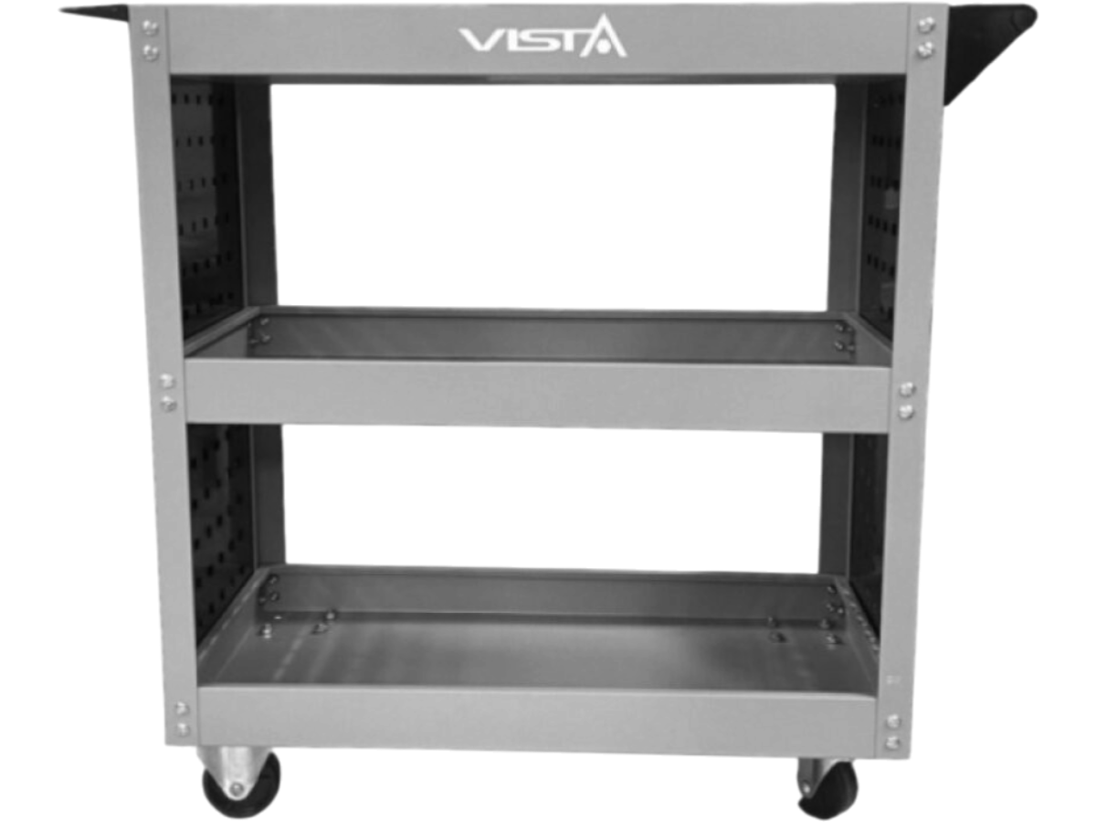 Dílenský vozík, 3 police, 12 háčků, 80x35x74 cm - VISTA