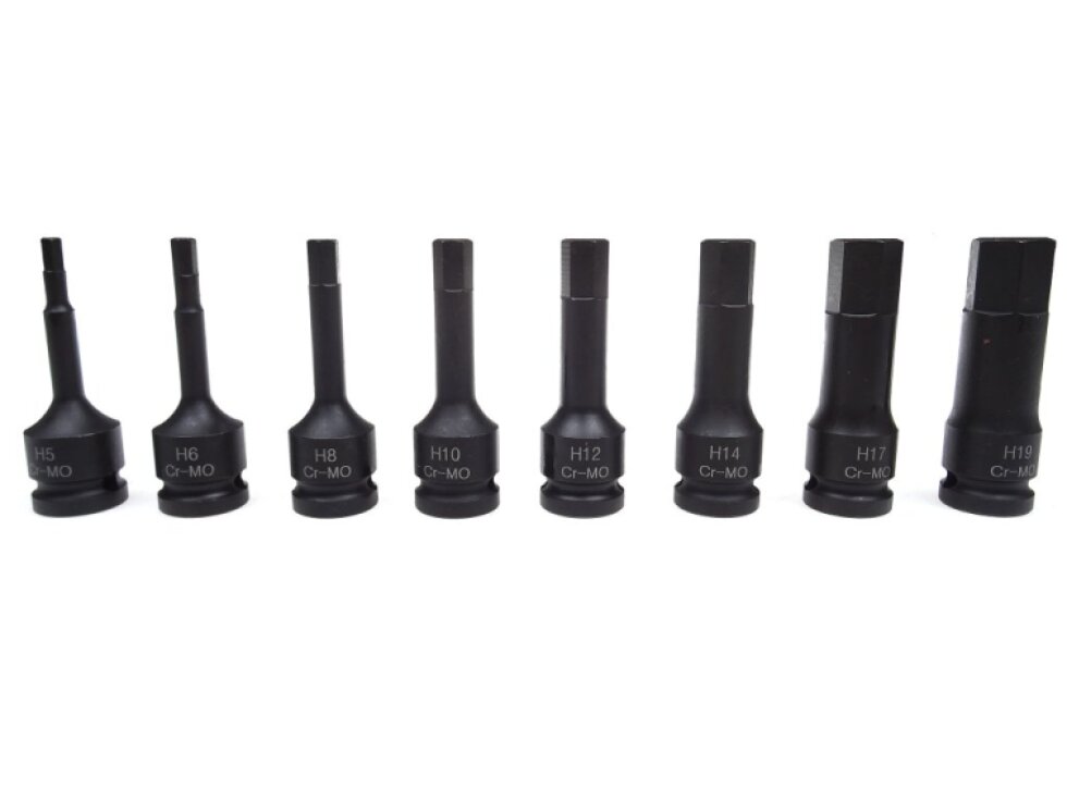 Sada zástrčných úderových hlavic Imbus, 1/2", H5 - H19, 8 kusů - QUATROS QS50008