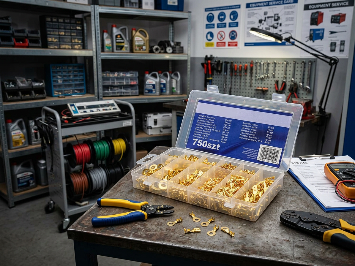 Elektrické konektory pro automobily, krimpovací, neizolované, různé druhy, sada 750 kusů