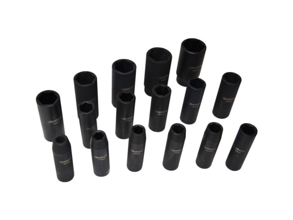 Sada průmyslových kovaných - úderových hlavic 1/2", 10-32 mm, 16 ks - Genborx