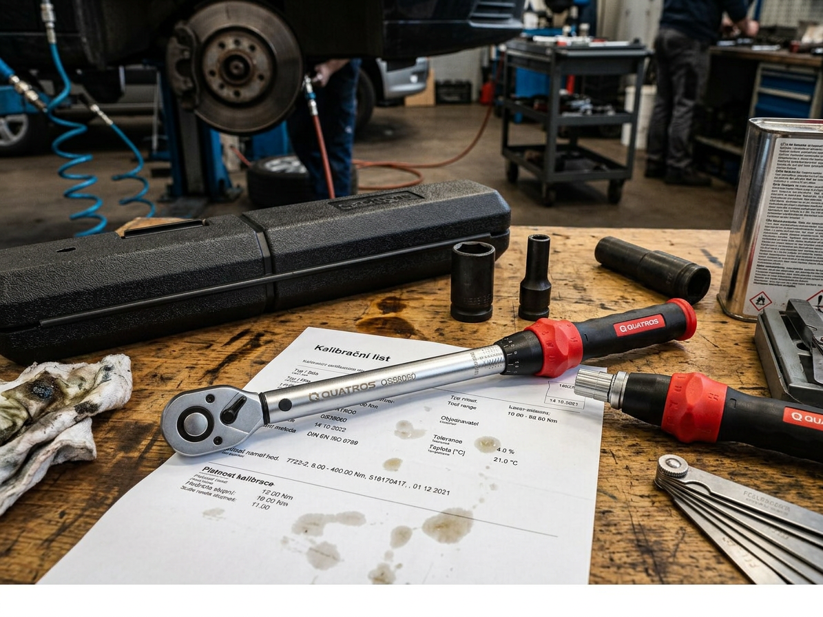 Momentový klíč 3/8" 10-60 Nm, s certifikátem - QUATROS QS55060