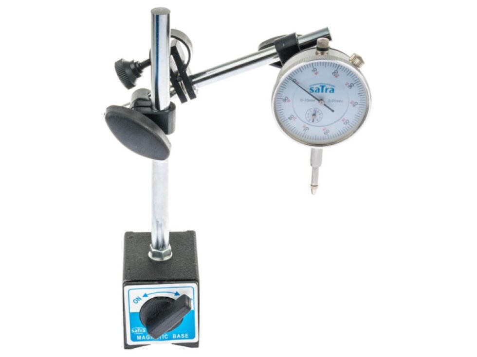 Magnetický stojan, stativ + úchylkoměr, rozsah 0 - 10 mm - SATRA