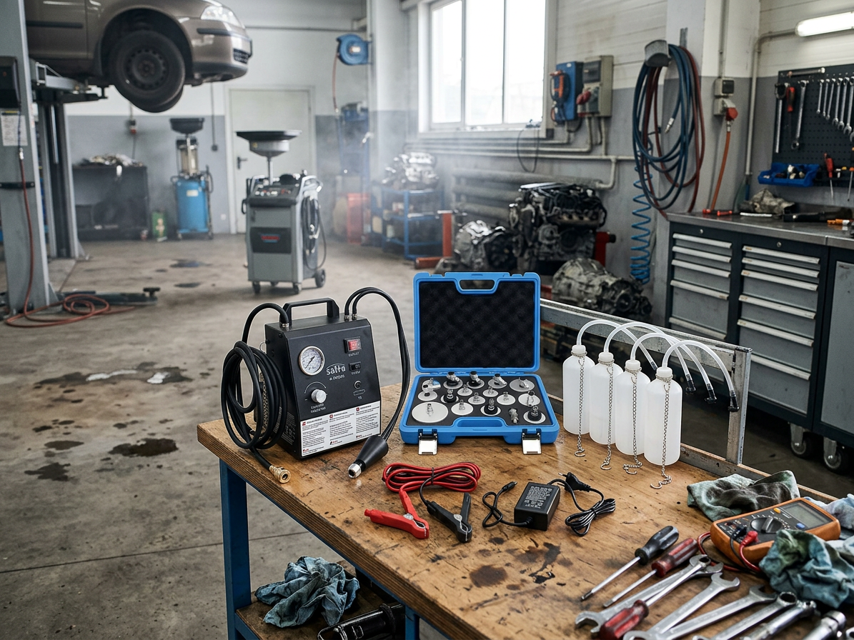 Profesionální elektrický přístroj na výměnu brzdové kapaliny + 17 adaptérů