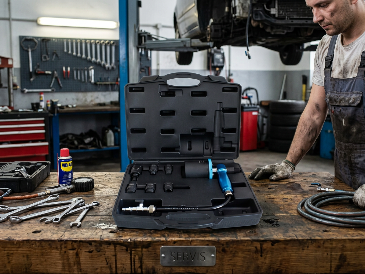 Pneumatický stahovák zapečených vstřikovačů, s adaptéry, 7 ks v sadě - ASTA