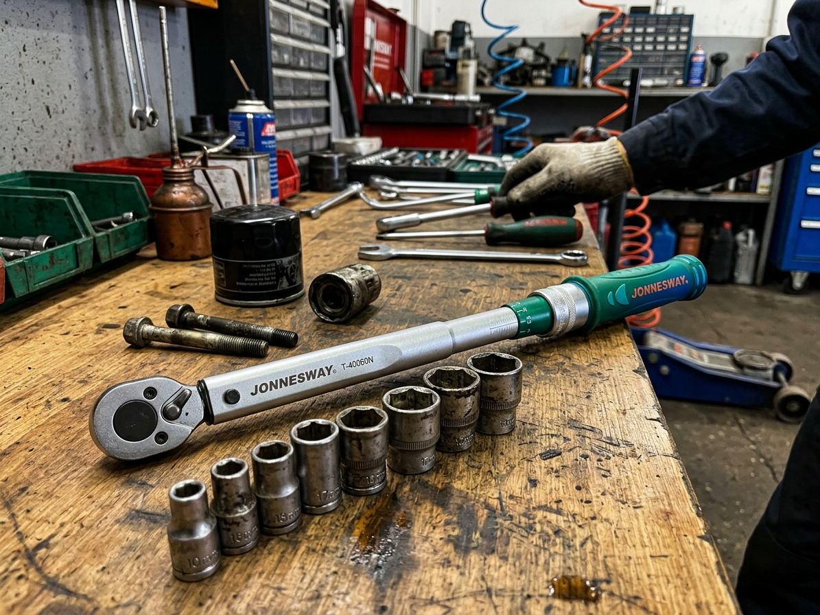 Momentový klíč oboustranný levý-pravý 3/8" 10-60 Nm, certifikát - JONNESWAY T40060N