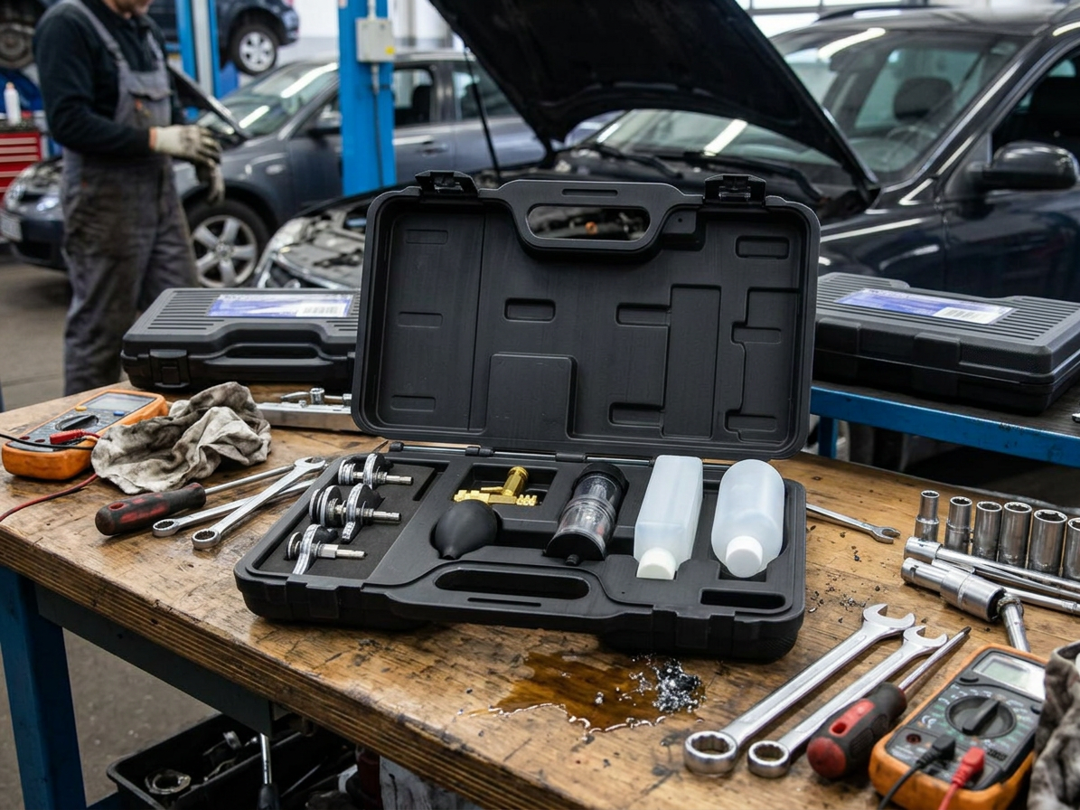 Tester těsnosti a úniku CO2 pod těsněním hlavy motoru