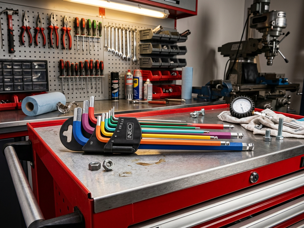 Sada metrických zástrčných klíčů IMBUS 1,5-10mm 9ks kulička color NEO tools
