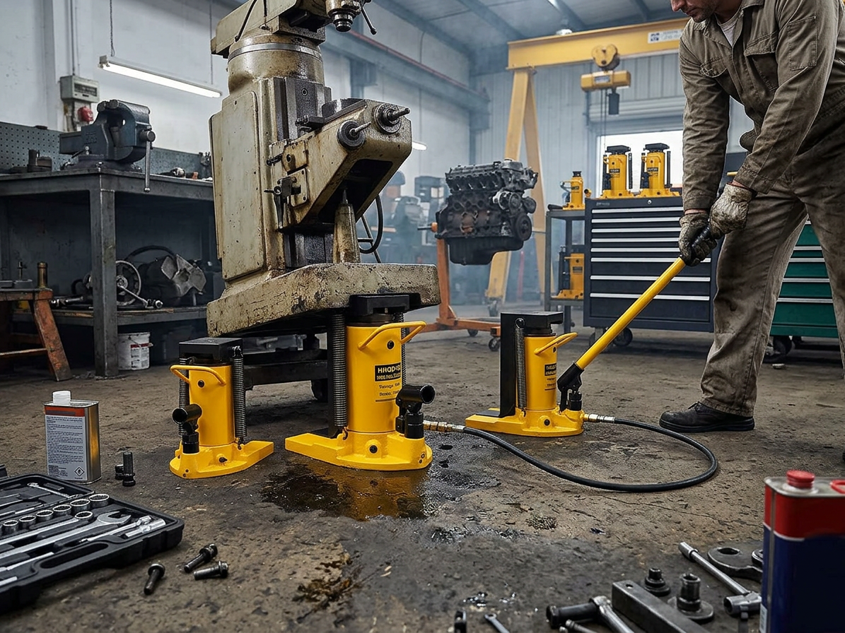 Hydraulický patkový zvedák, pro vysokozdvižné vozíky aj., nosnost 30/15t - Genborx HHQD-30