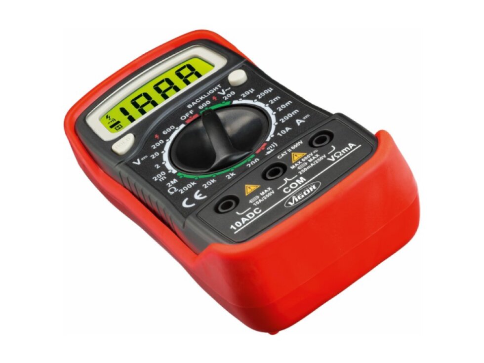 Digitální multimetr - zkoušečka, max 600 V, LCD displej - VIGOR V4324