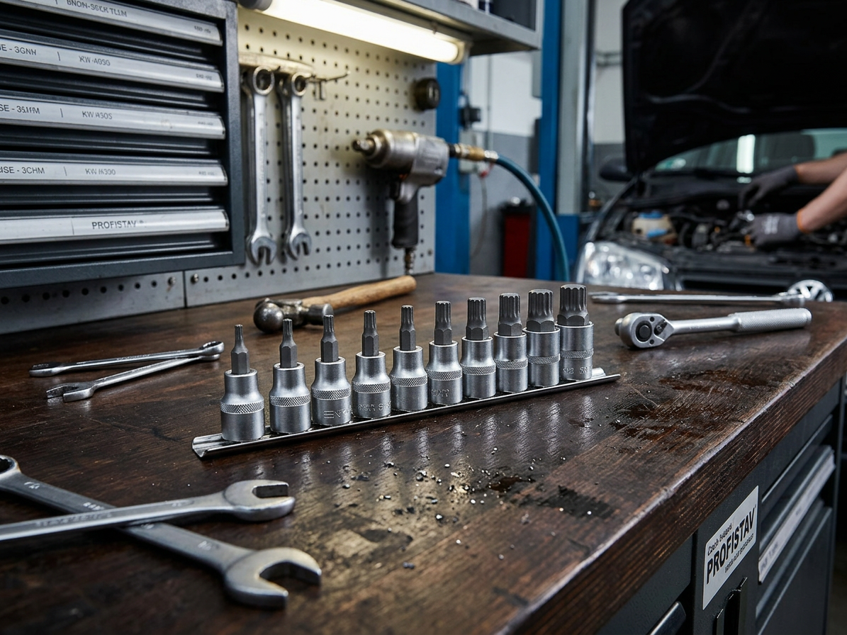 Zástrčné hlavice XZN (Spline) 1/2", M4 - M18, sada 10 kusů na liště - ASTA