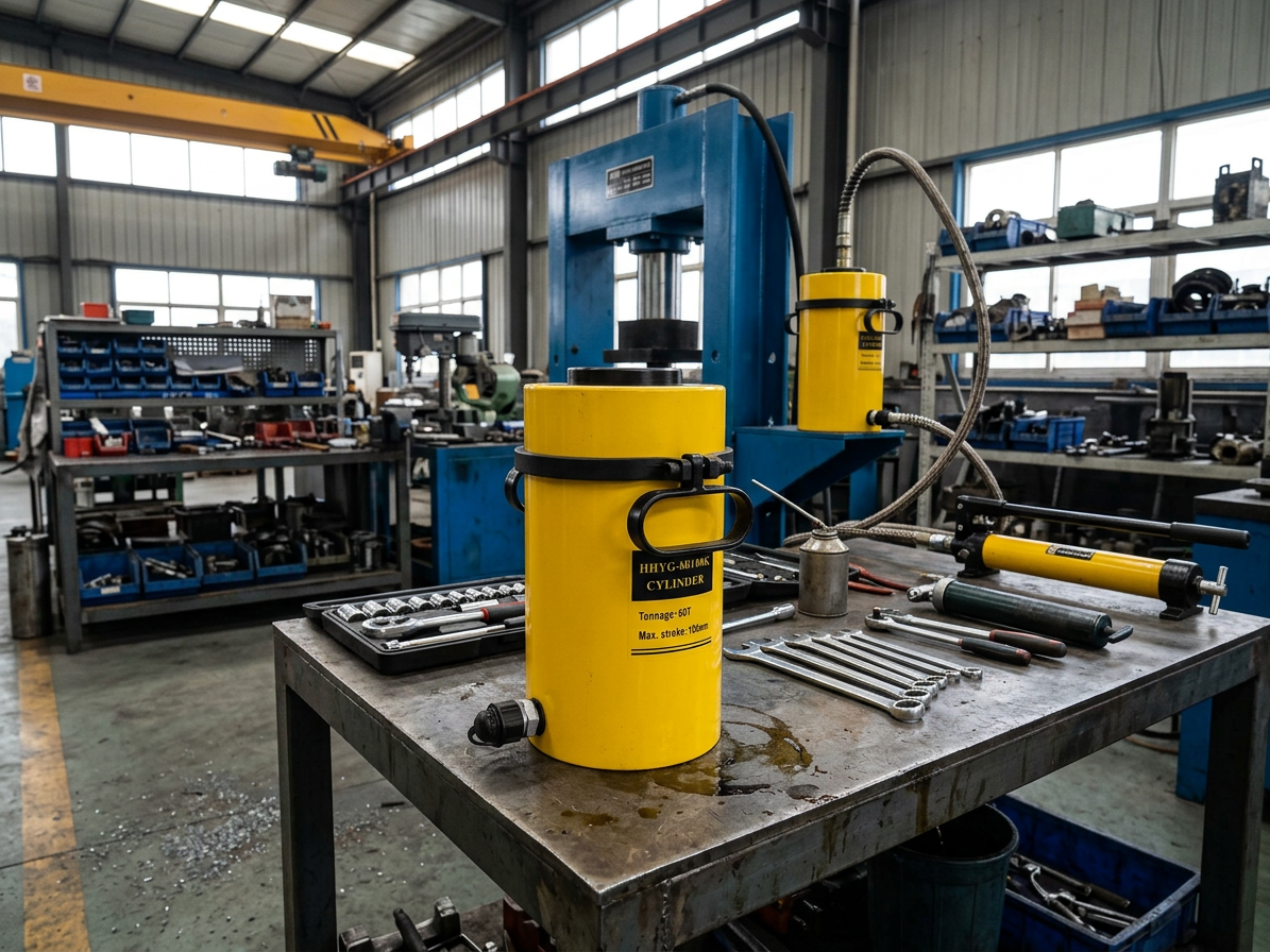Hydraulický válec s dutým pístem, nosnost 60 tun - HHYG-60100K