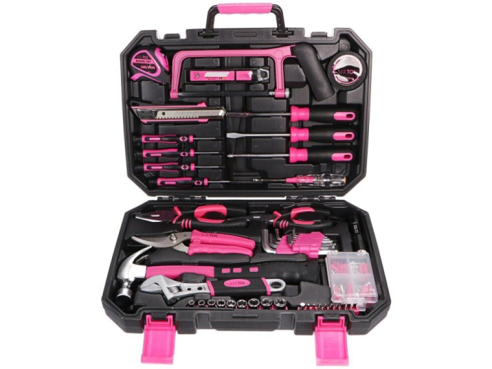 LADY - sada nářadí HOME PINK, 128 dílů - SIXTOL