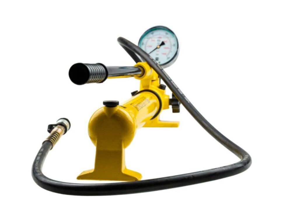 Ruční hydraulická pumpa dvourychlostní, tlak 20 bar, s tlakoměrem - HHB-700B