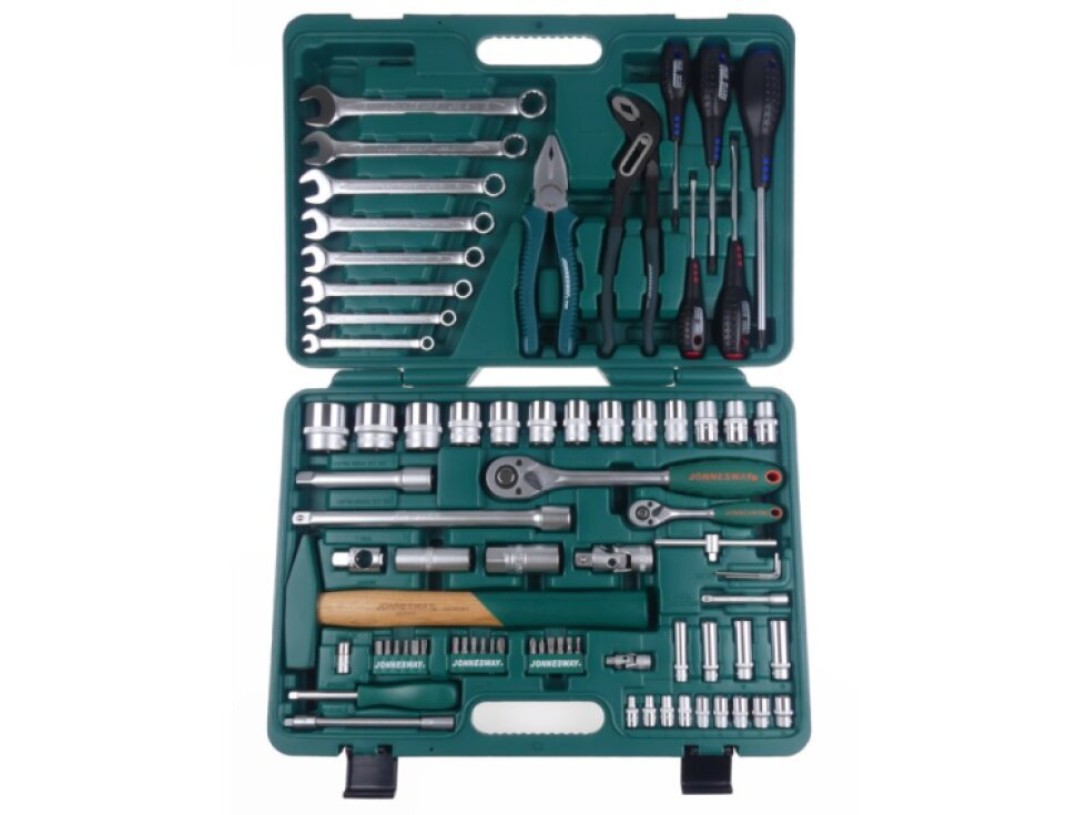 Velká sada ručního nářadí, hlavic 1/4" a 1/2" (gola sada), 77 kusů - JONNESWAY S04H52477S