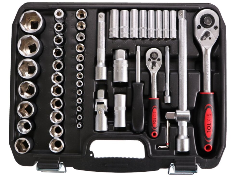 Gola sada 1/2" a 1/4", 6hranné hlavice, 4-32 mm, 108 ks TOOL SET- SIXTOL