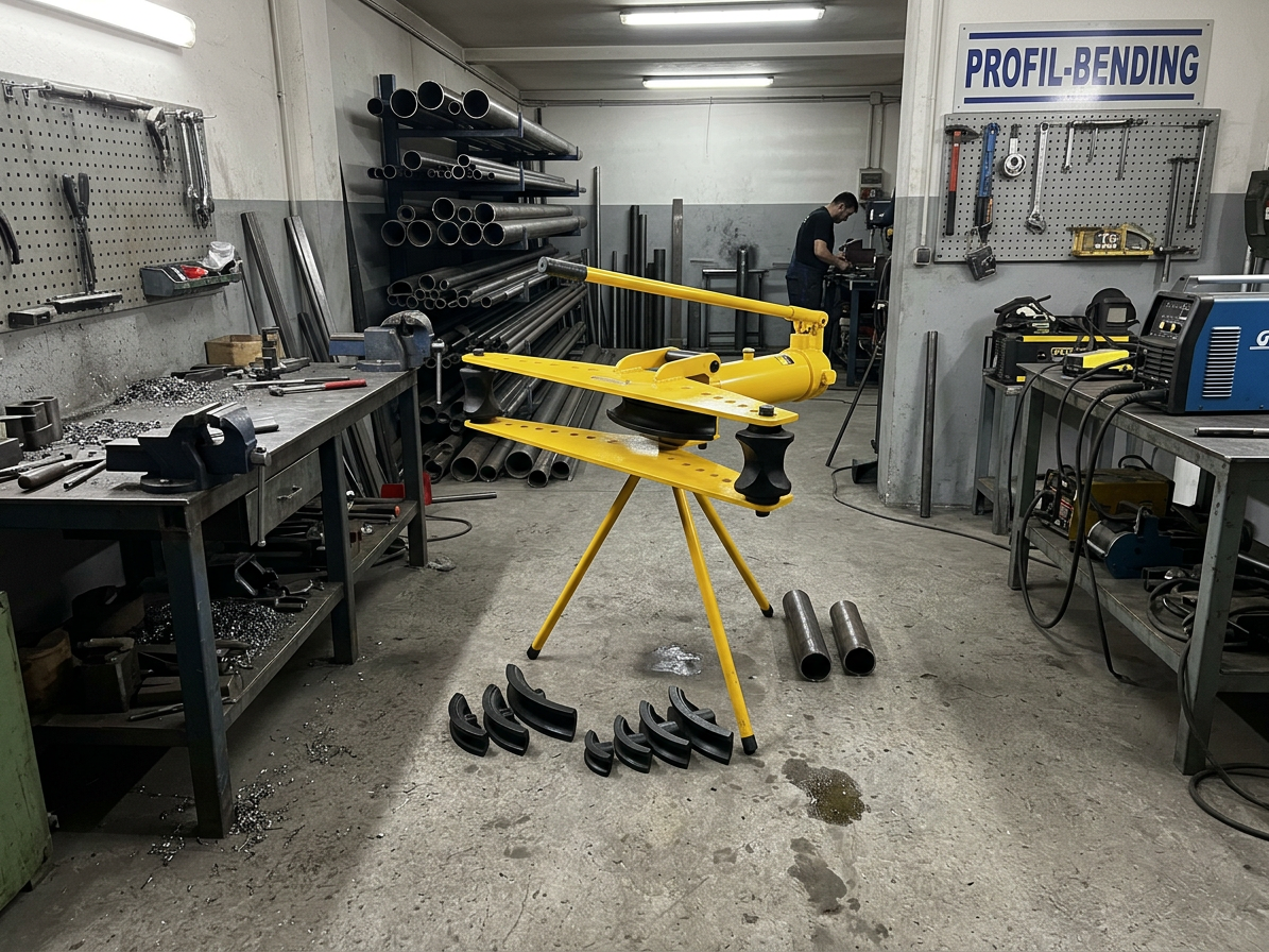 Přenosná hydraulická ohýbačka trubek se stojanem 9T