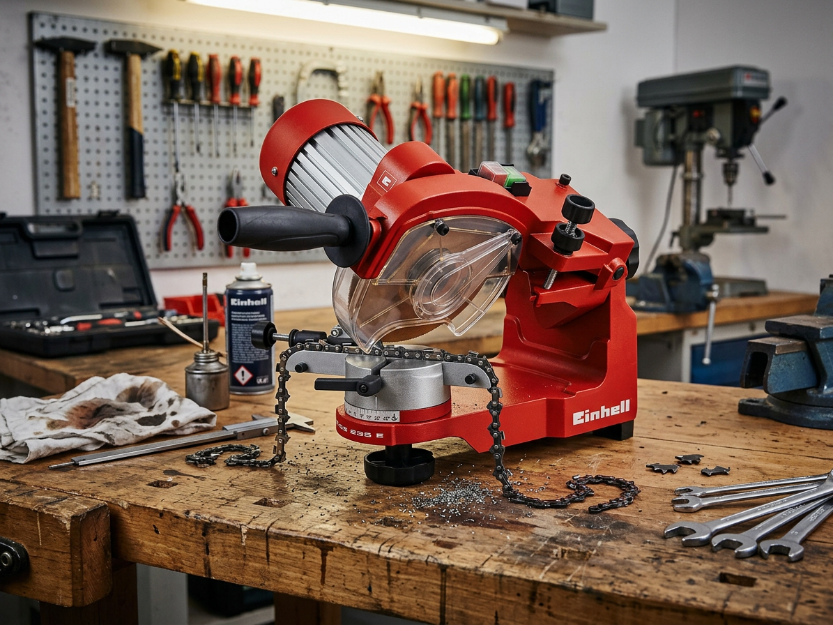 Bruska pilových řetězů GC-CS 235 E, s výkyvnou hlavou a osvětlením - Einhell Classic
