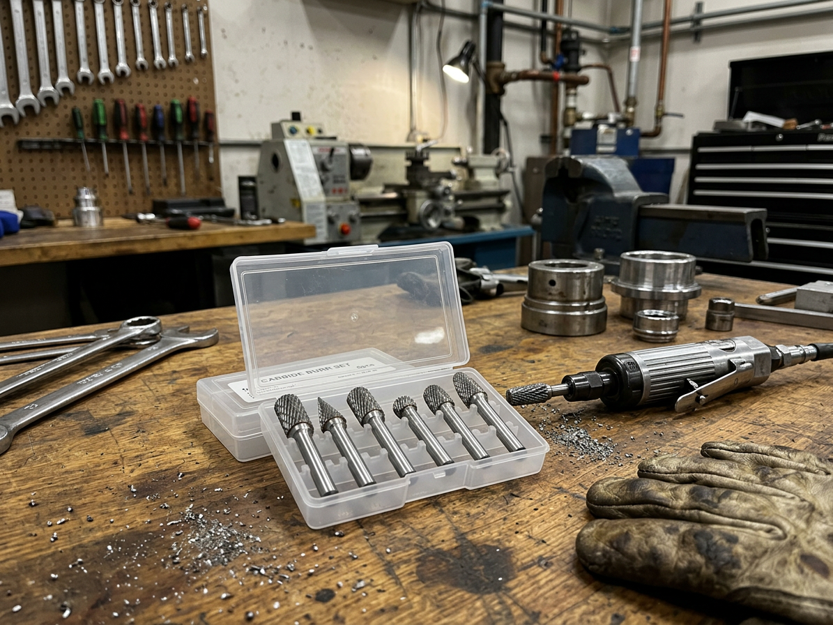 Rotační pilníky, různé druhy, stopka 6 mm, sada 6 ks - QUATROS QS14130