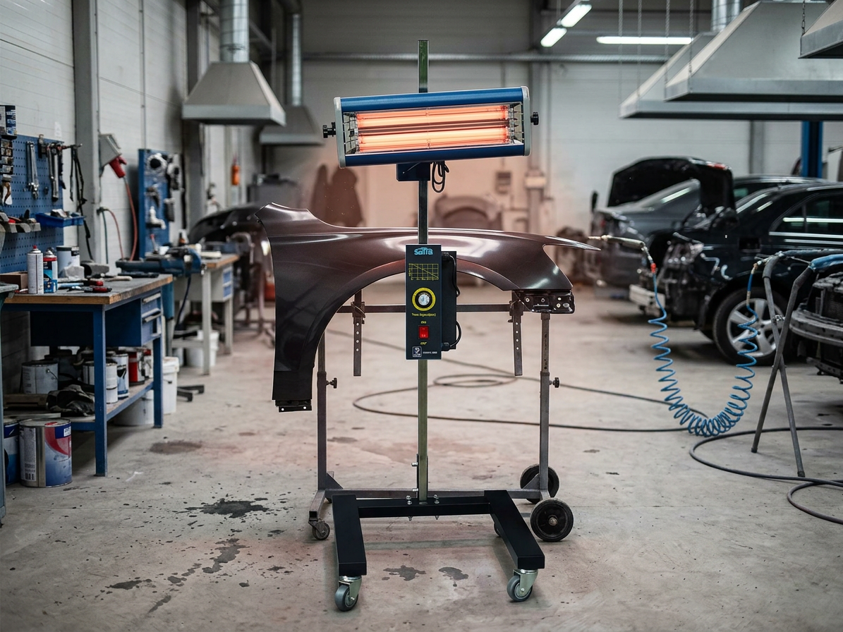 Infrazářič pro sušení laků 1000 W, 1 lampa, pojízdný - SATRA